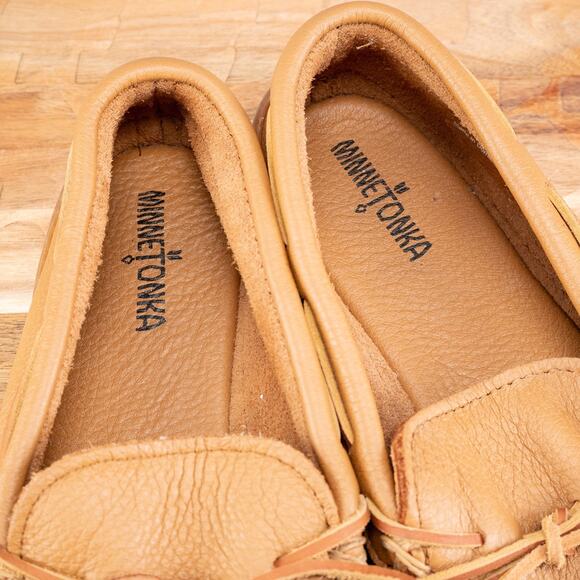 Minnetonka Shoes Mens Size 11 Moosehide Classic Brown Leather Moccasins 890W - Picture 7 of 8